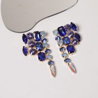 1 Pair Ig Style Exaggerated Water Droplets Inlay Sterling Silver Rhinestones Drop Earrings sku image 2