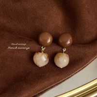1 Pair Elegant Vintage Style Geometric Enamel Stoving Varnish Plating Metal Artificial Gemstones Artificial Pearls Earrings sku image 4