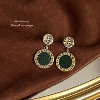 1 Pair Elegant Vintage Style Geometric Enamel Stoving Varnish Plating Metal Artificial Gemstones Artificial Pearls Earrings sku image 44