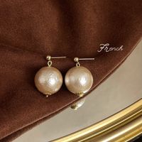 1 Pair Elegant Vintage Style Geometric Enamel Stoving Varnish Plating Metal Artificial Gemstones Artificial Pearls Earrings sku image 56