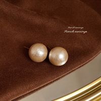 1 Pair Elegant Vintage Style Geometric Enamel Stoving Varnish Plating Metal Artificial Gemstones Artificial Pearls Earrings sku image 57