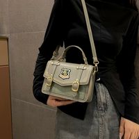 Women's All Seasons Pu Leather Solid Color Streetwear Sewing Thread Square Magnetic Buckle Shoulder Bag Handbag Messenger Bag sku image 4