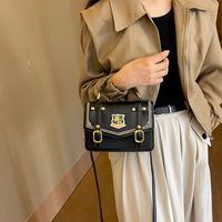Women's All Seasons Pu Leather Solid Color Streetwear Sewing Thread Square Magnetic Buckle Shoulder Bag Handbag Messenger Bag sku image 5