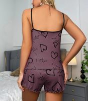 Home Women's Sexy Letter Heart Shape Polyester Milk Fiber Printing Shorts Sets Pajama Sets main image 5