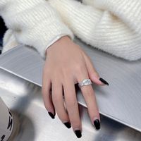 Simple Style Solid Color Sterling Silver Zircon Rings In Bulk sku image 1