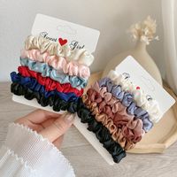 Simple Style Solid Color Cloth Satin Elastic Band Pleated Hair Tie main image 1