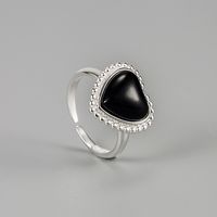 Classic Style Heart Shape Sterling Silver Agate Rings In Bulk main image 5
