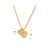 Simple Style Heart Shape Sterling Silver Zircon Pendant Necklace In Bulk sku image 1