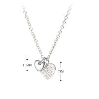 Simple Style Heart Shape Sterling Silver Zircon Pendant Necklace In Bulk sku image 2