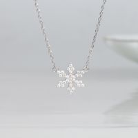 Simple Style Solid Color Sterling Silver Zircon Pendant Necklace In Bulk main image 3