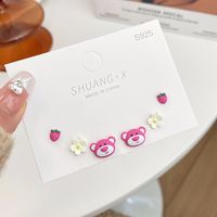 Sweet Bow Knot Alloy Plating Women's Ear Studs 4 Pairs sku image 5