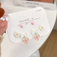 Sweet Bow Knot Alloy Plating Women's Ear Studs 4 Pairs sku image 8