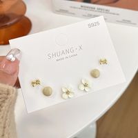 Sweet Bow Knot Alloy Plating Women's Ear Studs 4 Pairs sku image 6