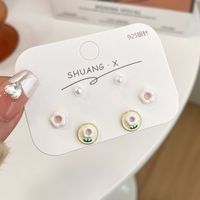 Sweet Bow Knot Alloy Plating Women's Ear Studs 4 Pairs sku image 7
