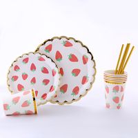 Pastoral Fruit Paper Birthday Drinking Straw Decorative Props Tableware main image 5