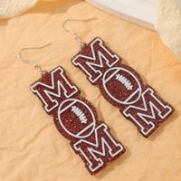 1 Pair Casual Simple Style Letter Football Iron Drop Earrings main image 5