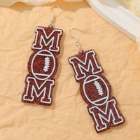 1 Pair Casual Simple Style Letter Football Iron Drop Earrings main image 2