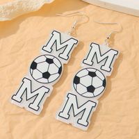 1 Pair Casual Simple Style Letter Football Iron Drop Earrings sku image 3