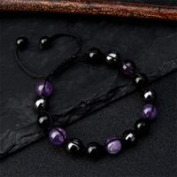 Simple Style Round Natural Stone Obsidian Beaded Women's Bracelets main image 1