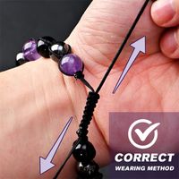 Simple Style Round Natural Stone Obsidian Beaded Women's Bracelets main image 2