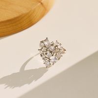 Wholesale Simple Style Heart Shape Stainless Steel Heart Inlay Zircon Rings main image 3