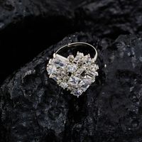 Wholesale Simple Style Heart Shape Stainless Steel Heart Inlay Zircon Rings main image 1