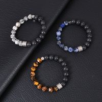 Retro Round Tiger Eye Beaded Men's Bracelets main image 6