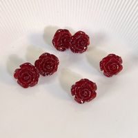 1 Pair Simple Style Rose Synthetic Resin Ear Studs main image 7