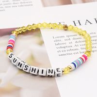 Vacation Letter Artificial Crystal Soft Clay Beaded Women's Bracelets main image 3