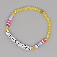 Vacation Letter Artificial Crystal Soft Clay Beaded Women's Bracelets main image 4