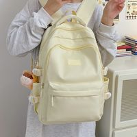 Solid Color Casual Holiday School School Backpack Women's Backpack main image 1