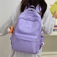 Solid Color Casual Holiday School School Backpack Women's Backpack main image 2