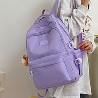 Solid Color Casual Holiday School School Backpack Women's Backpack main image 3
