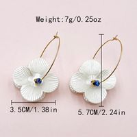 1 Pair Casual Commute Flower Plating 304 Stainless Steel Shell Natural Stone Crystal Gold Plated Earrings main image 4