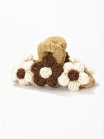 Fairy Style Cute Sweet Flower Synthetic Resin Plush Fabric Hair Clip Hair Claws main image 6