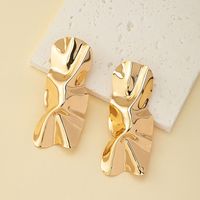 Wholesale Jewelry Casual Simple Style Solid Color Alloy 14k Gold Plated Plating Pleated Drop Earrings main image 3