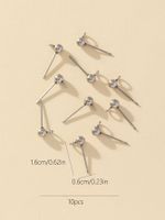 10 Pieces Simple Style Ball Stainless Steel Ear Studs main image 5