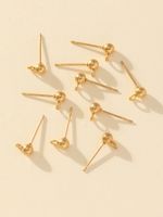 10 Pieces Simple Style Ball Stainless Steel Ear Studs main image 1