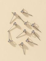 10 Pieces Simple Style Ball Stainless Steel Ear Studs main image 4