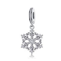 Casual Shiny Snowflake Sterling Silver Inlay Zircon Jewelry Accessories sku image 10