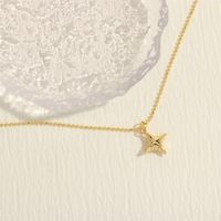 Einfacher Stil Stern Kupfer Überzug Inlay Zirkon 18 Karat Vergoldet Armbänder Halskette main image 5