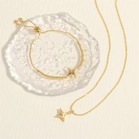 Simple Style Star Copper Plating Inlay Zircon 18k Gold Plated Bracelets Necklace main image 7