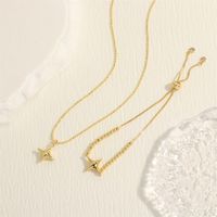 Simple Style Star Copper Plating Inlay Zircon 18k Gold Plated Bracelets Necklace main image 8