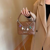 Women's Pu Leather Heart Shape Solid Color Elegant Vacation Streetwear Sewing Thread Square Zipper Handbag sku image 2