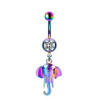 Casual Animal Sun Heart Shape Stainless Steel Copper Rhinestones Belly Ring In Bulk main image 2