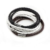 Casual Vintage Style Simple Style Solid Color Pu Leather Braid Unisex Bracelets main image 3