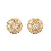 1 Pair Casual Modern Style Round Square Flower Plating Inlay Copper Zircon 18k Gold Plated Ear Studs main image 9