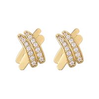 1 Pair Casual Modern Style Round Square Flower Plating Inlay Copper Zircon 18k Gold Plated Ear Studs main image 6
