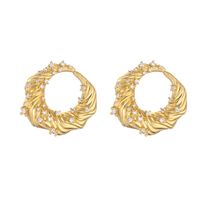 1 Paire Décontractée Style Moderne Rond Carré Fleur Placage Incruster Le Cuivre Zircon Plaqué Or 18k Boucles D'oreilles main image 4