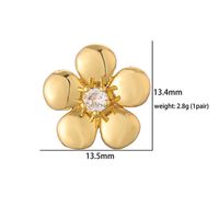 1 Pair Casual Modern Style Round Square Flower Plating Inlay Copper Zircon 18k Gold Plated Ear Studs main image 2